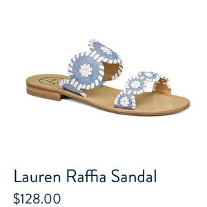 Jack Rogers Lauren Raffia sandal in blue/white